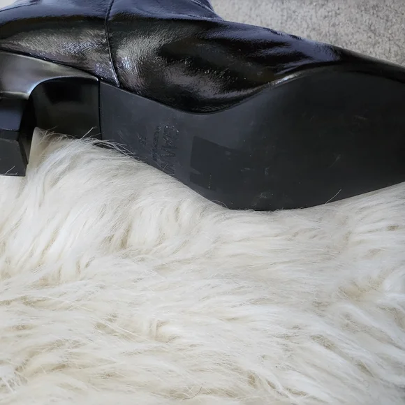 Ganni Glossy Black Ankle Boots - Picture 3 of 6